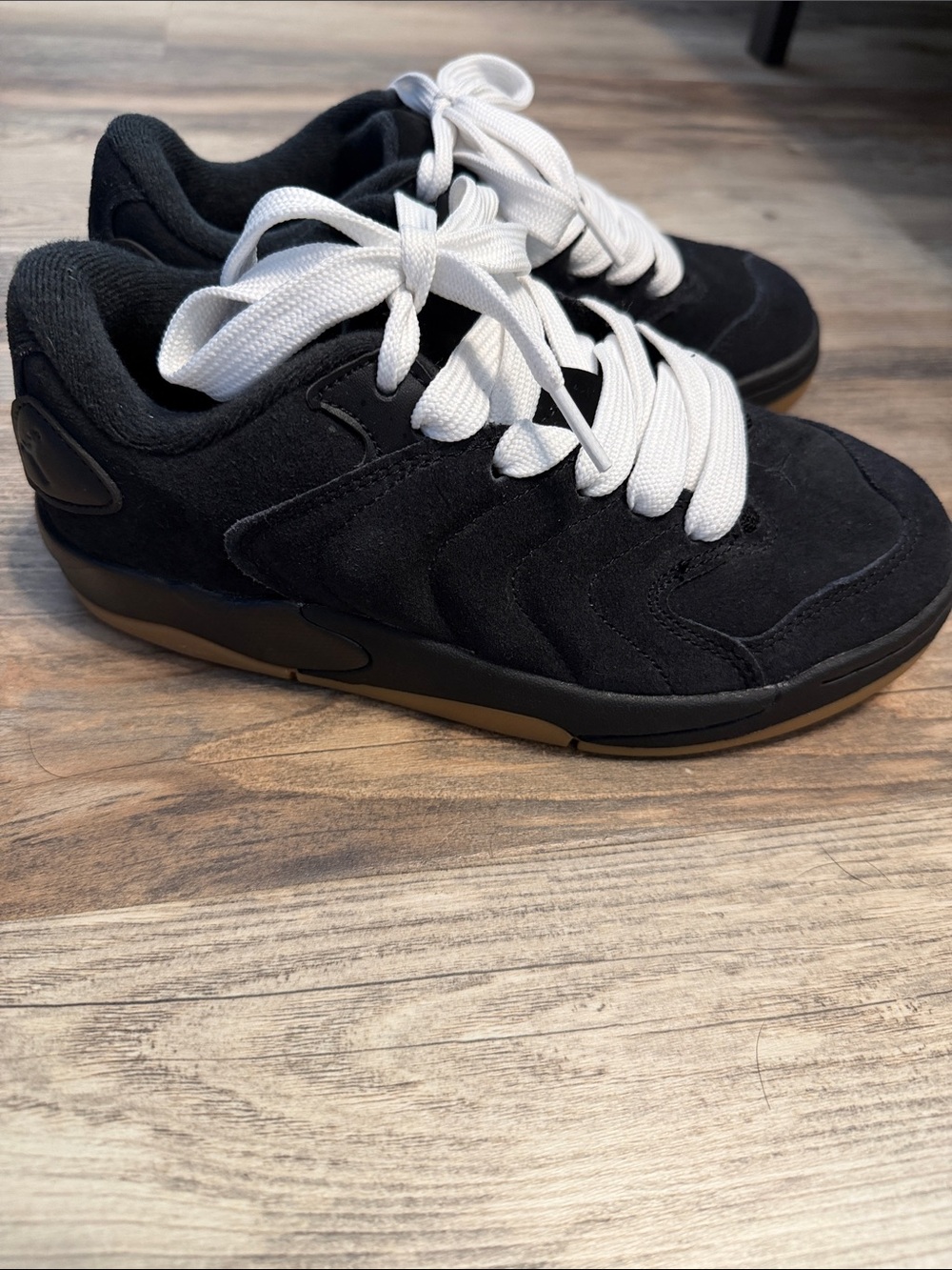 Jordan Kids Black Suede Sneakers with White Laces